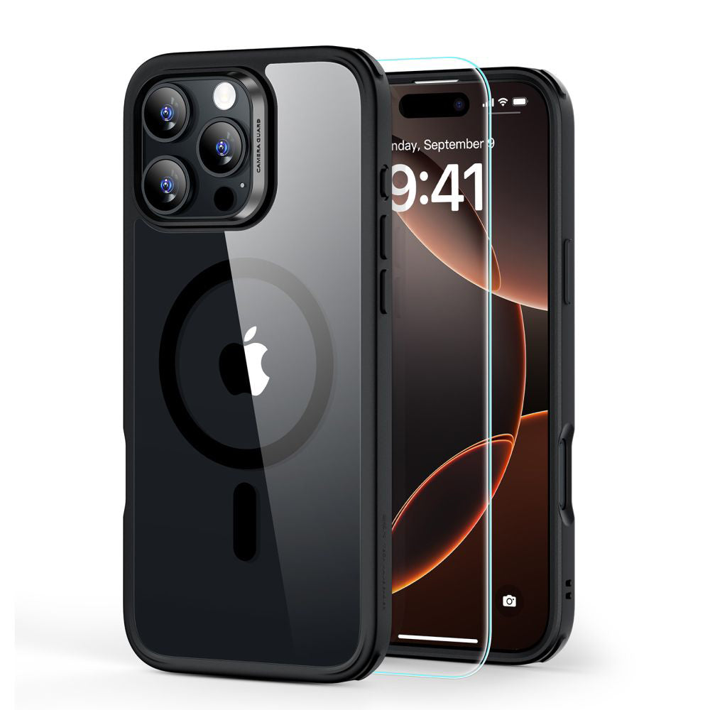ESR - Classic Hybrid HaloLock [Included Screen Protector] - iPhone 16 Pro Max - Clear / Black