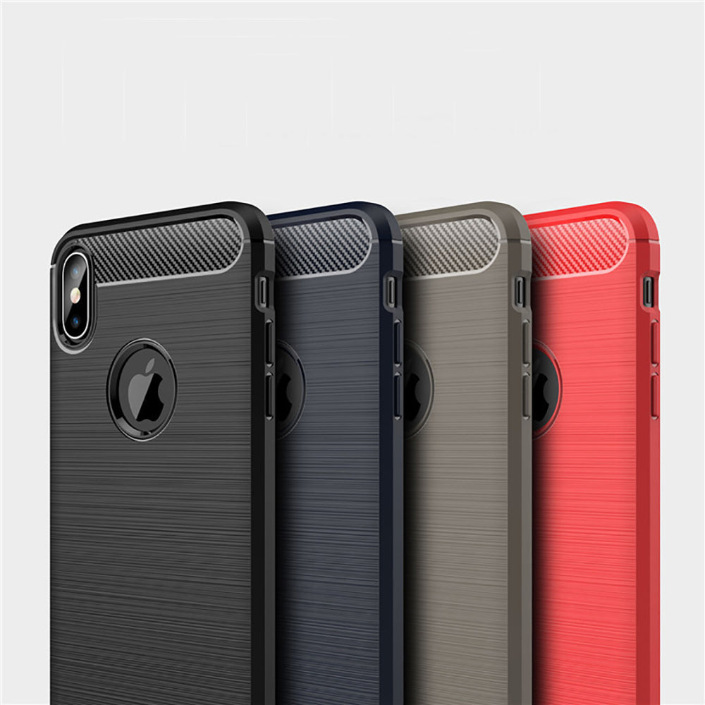 TechSuit Husa de protectie Techsuit Carbon Silicone compatibil cu iPhone XS Max, Negru – imagine 5