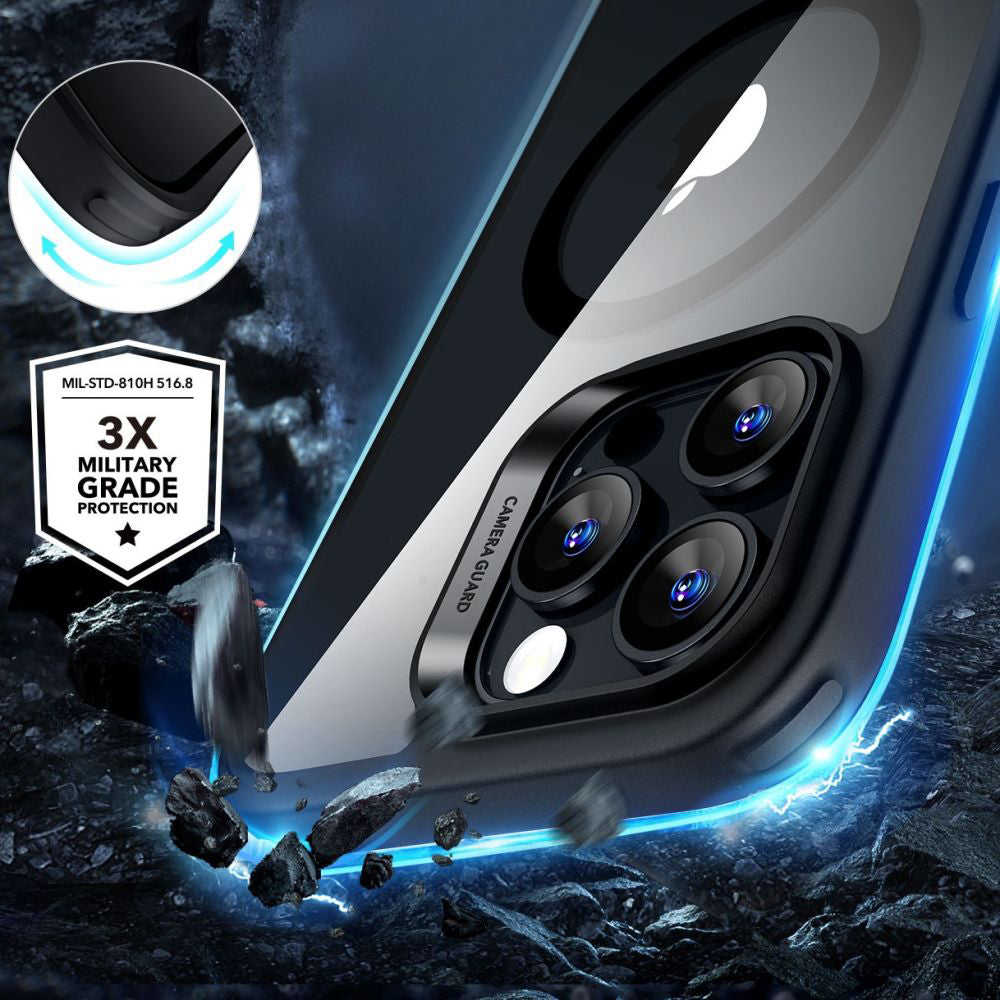 ESR - Classic Hybrid HaloLock [Included Screen Protector] - iPhone 16 Pro Max - Clear / Black