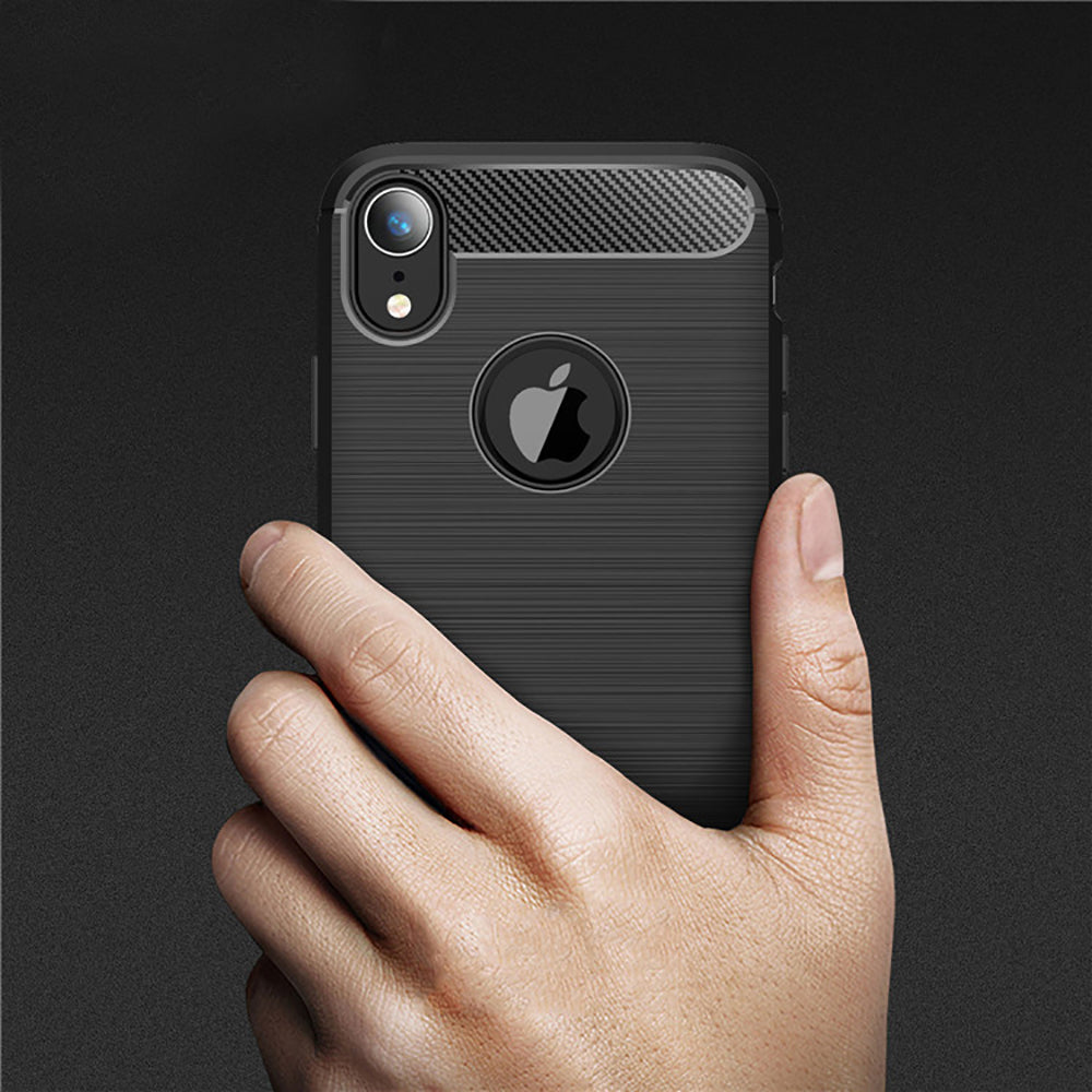 Techsuit - Carbon Silicone - iPhone XR - Black