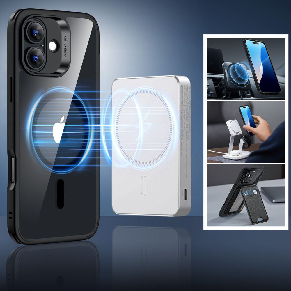 ESR - Classic Hybrid HaloLock [Included Screen Protector] - iPhone 16 Plus - Clear / Black