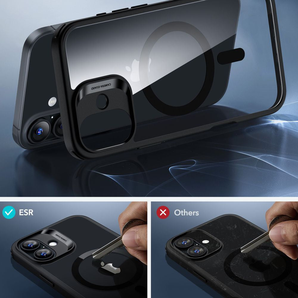 ESR - Classic Hybrid HaloLock [Included Screen Protector] - iPhone 16 Plus - Clear / Black