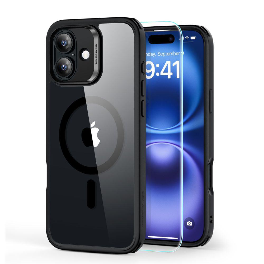ESR - Classic Hybrid HaloLock [Included Screen Protector] - iPhone 16 Plus - Clear / Black