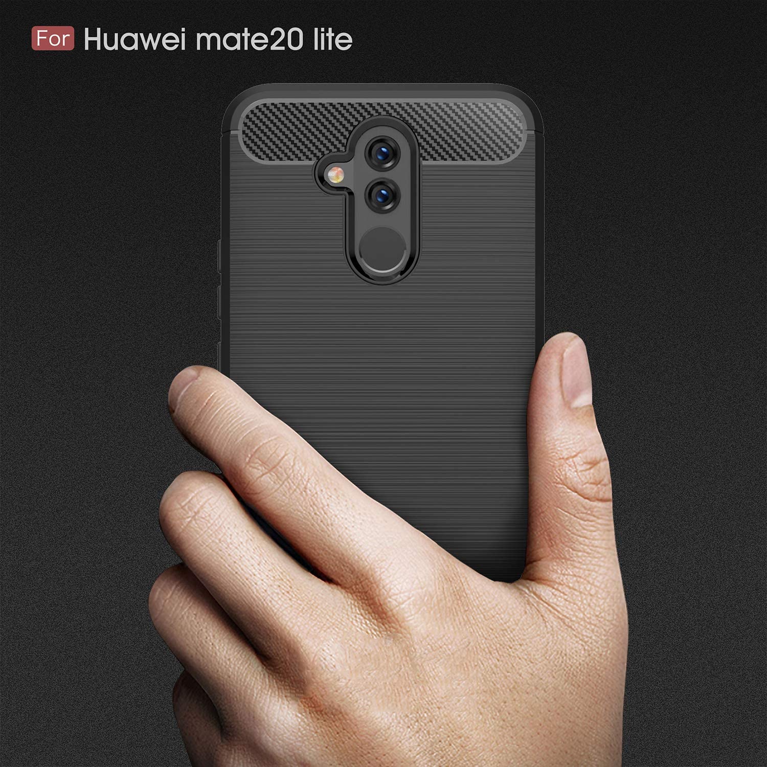 Techsuit - Carbon Silicone - Huawei Mate 20 lite - Black