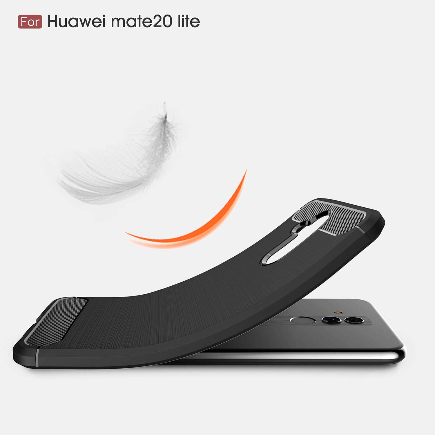 Techsuit - Carbon Silicone - Huawei Mate 20 lite - Black