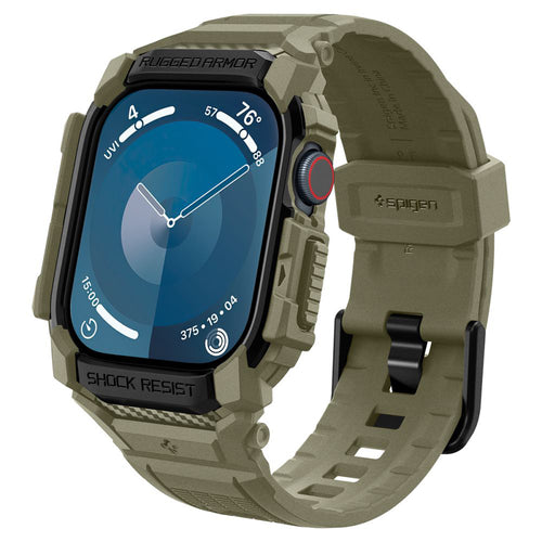 Spigen - Rugged Armor Pro (ACS08608) - Apple Watch 10 46mm / Watch 11 46mm - Vintage Khaki