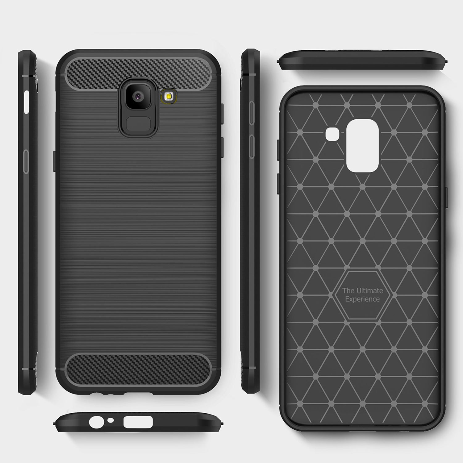 Techsuit - Carbon Silicone - Samsung Galaxy J6 2018 - Black