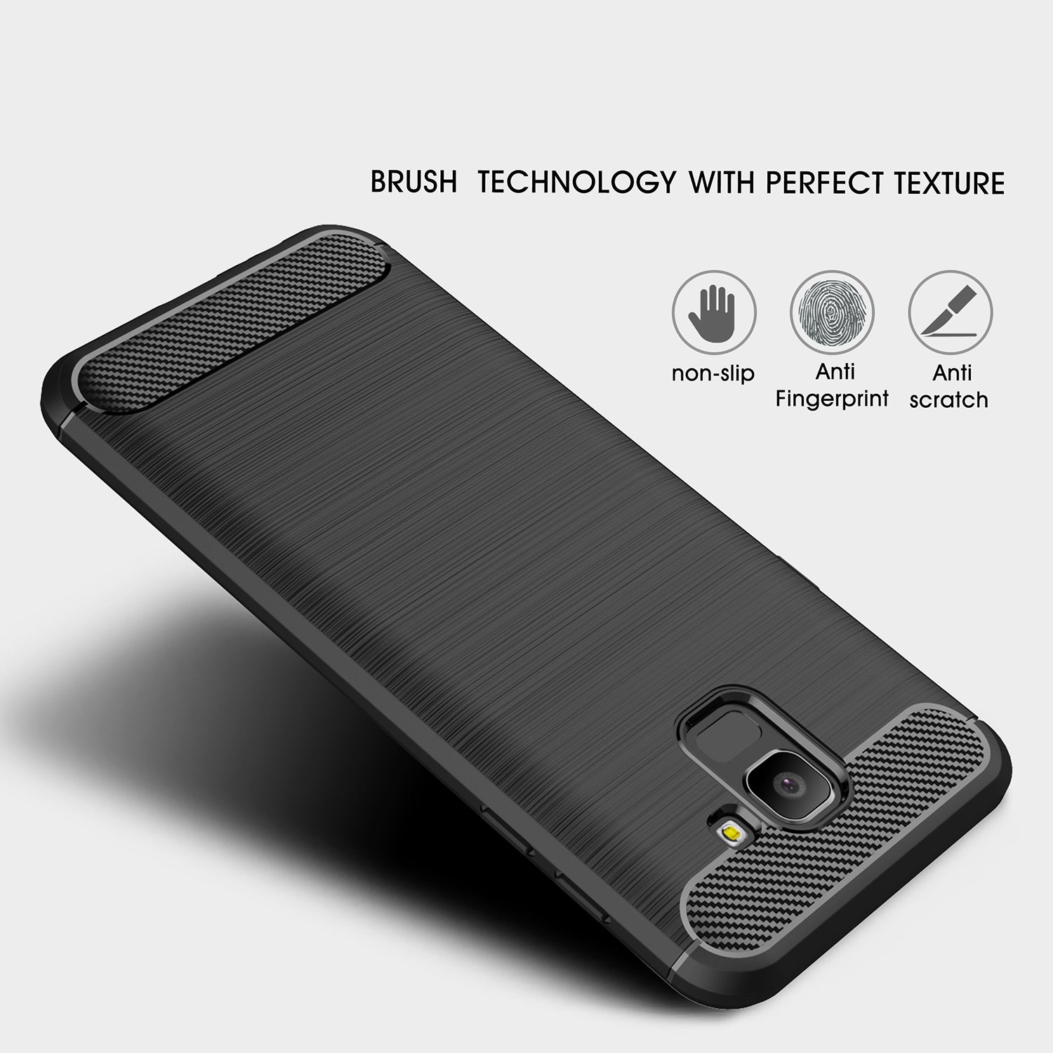 Techsuit - Carbon Silicone - Samsung Galaxy J6 2018 - Black