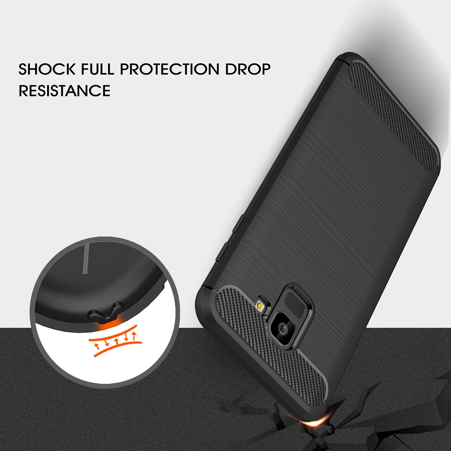 Techsuit - Carbon Silicone - Samsung Galaxy J6 2018 - Black