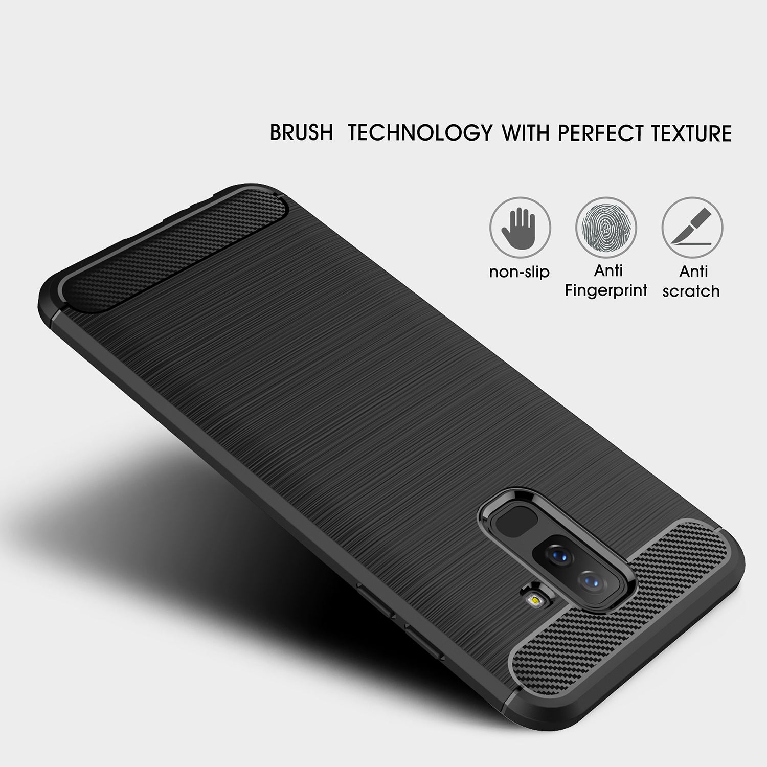 Techsuit - Carbon Silicone - Samsung Galaxy A6 Plus 2018 - Black