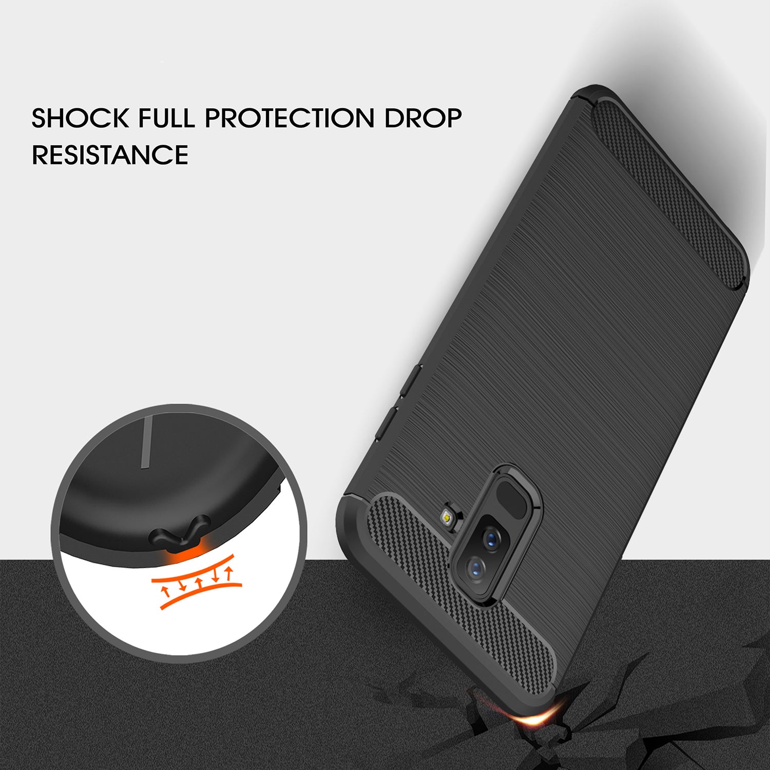 Techsuit - Carbon Silicone - Samsung Galaxy A6 Plus 2018 - Black