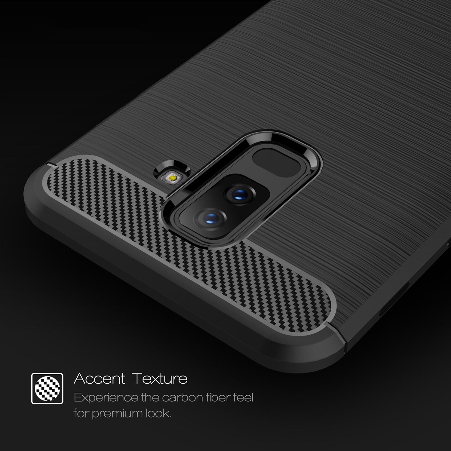 Techsuit - Carbon Silicone - Samsung Galaxy A6 Plus 2018 - Black
