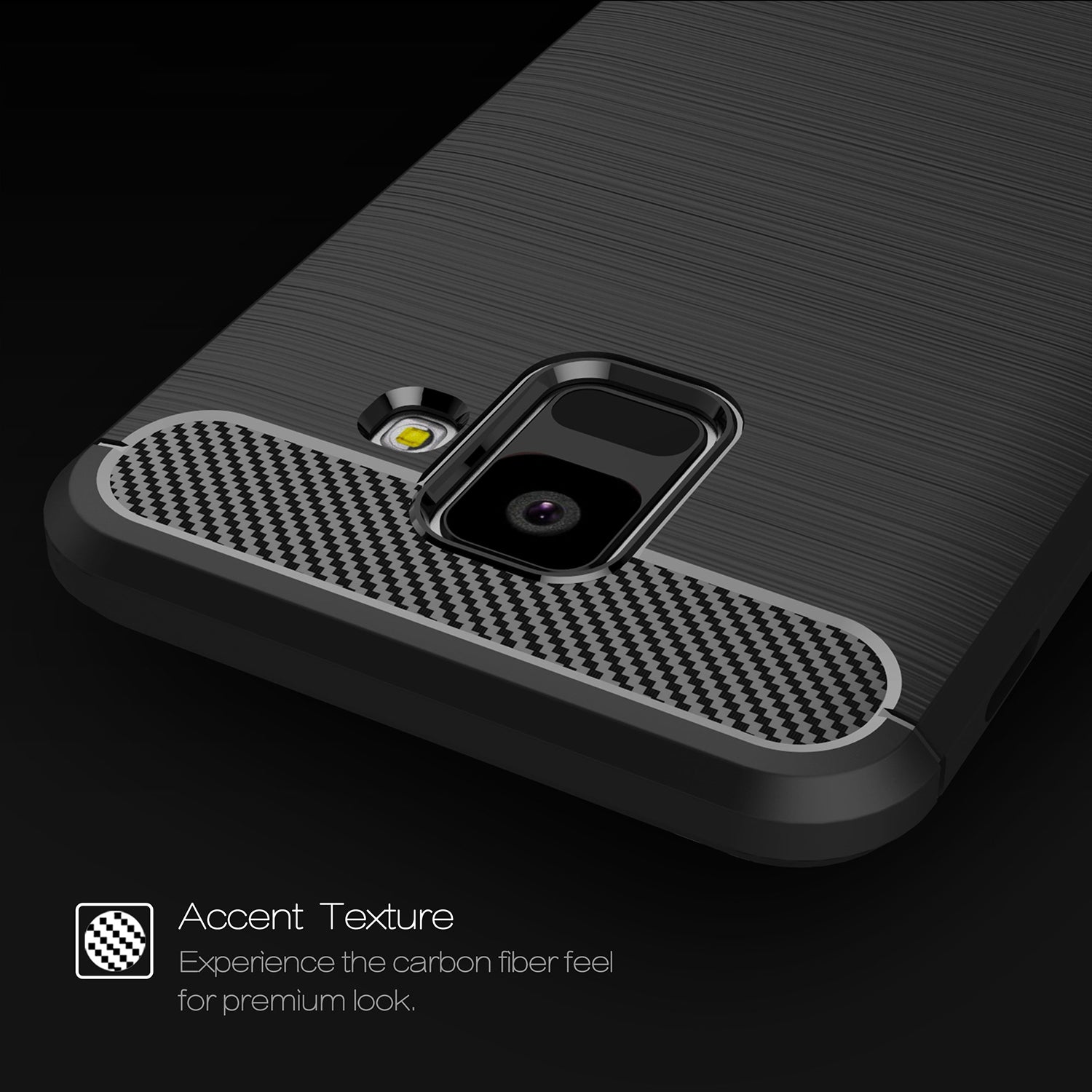 Techsuit - Carbon Silicone - Samsung Galaxy A6 2018 - Black