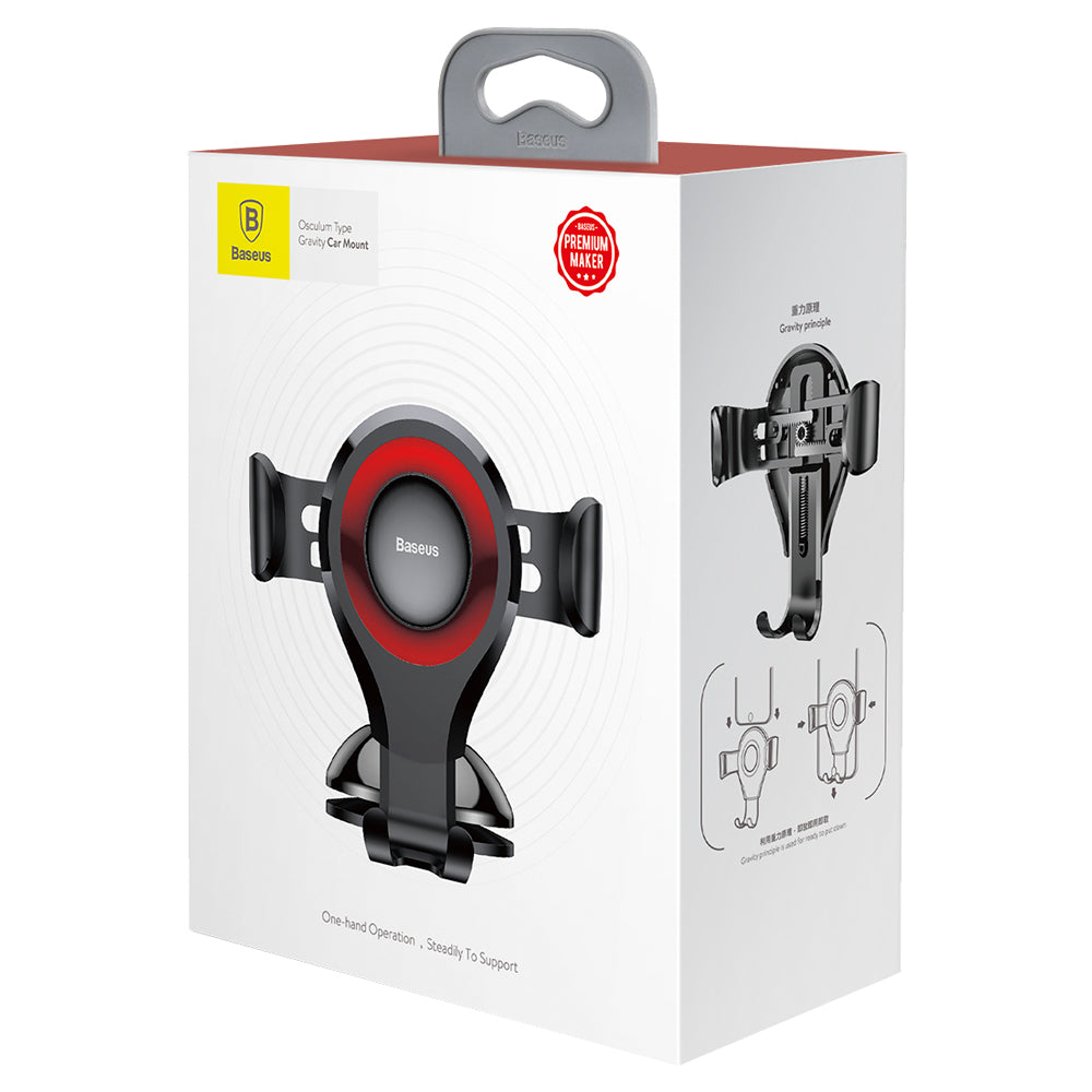 Baseus - Car Holder Osculum (SUYL-XP09) - Gravity Grip for Dashboard, Windshield, 360° Rotating, Suction Cup Clamp - Bla