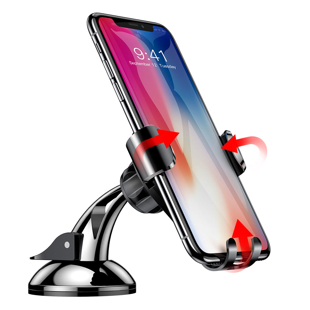 Baseus - Car Holder Osculum (SUYL-XP01) - Gravity Grip for Dashboard, Windshield, 360° Rotating, Suction Cup Clamp - Bla