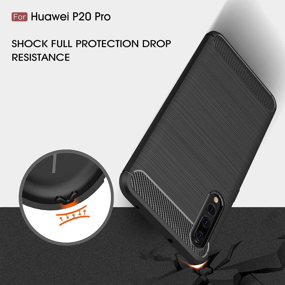 Techsuit - Carbon Silicone - Huawei P20 Pro - Black