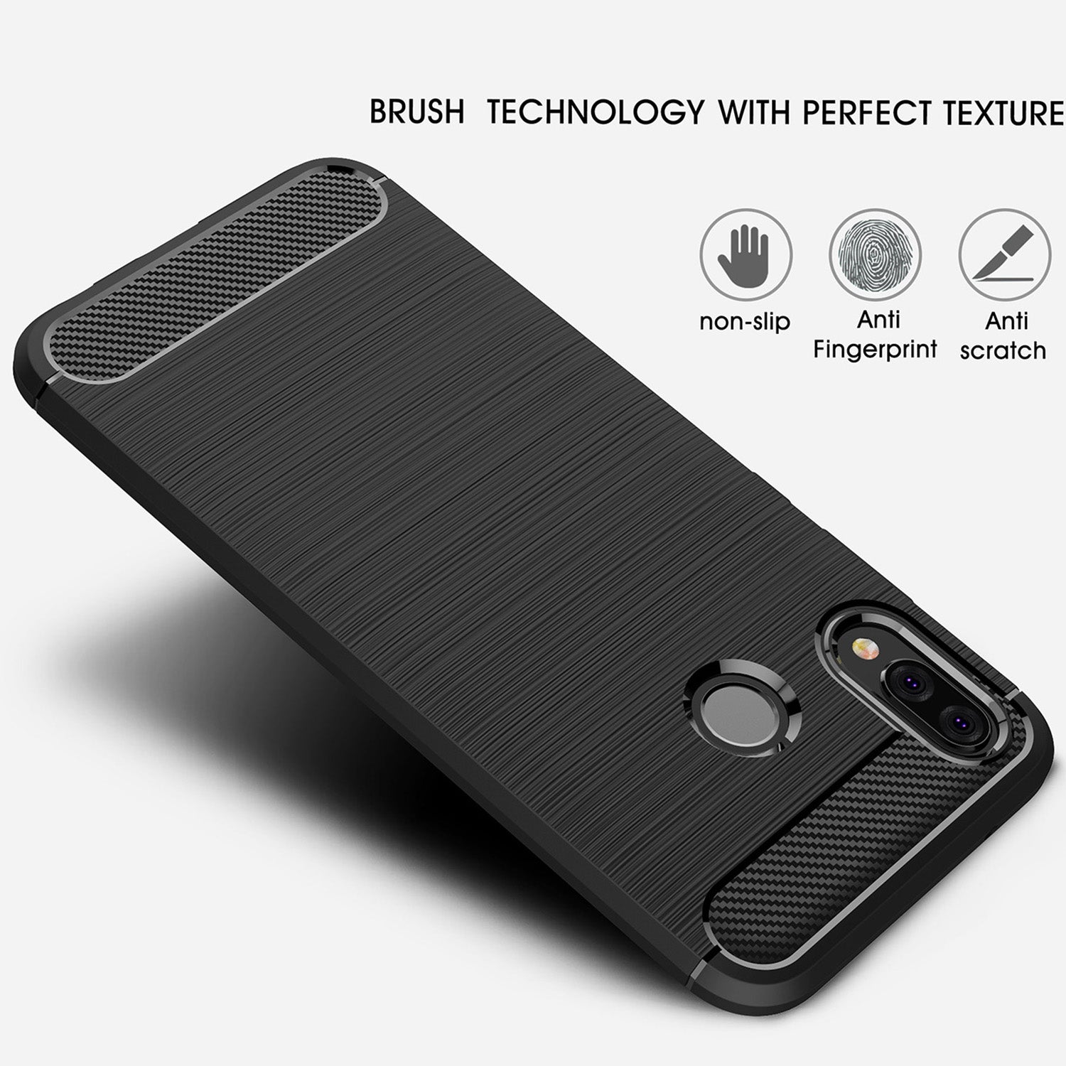 Techsuit - Carbon Silicone - Huawei P20 lite - Black