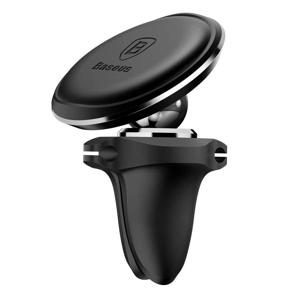 Baseus - Car Holder (C40141201113-00) - Magnetic Grip for Air Vent, 360° Rotation, with Cable Holder - Black