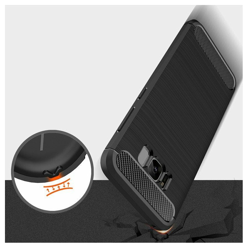 Techsuit - Carbon Silicone - Samsung Galaxy S8 Plus - Black