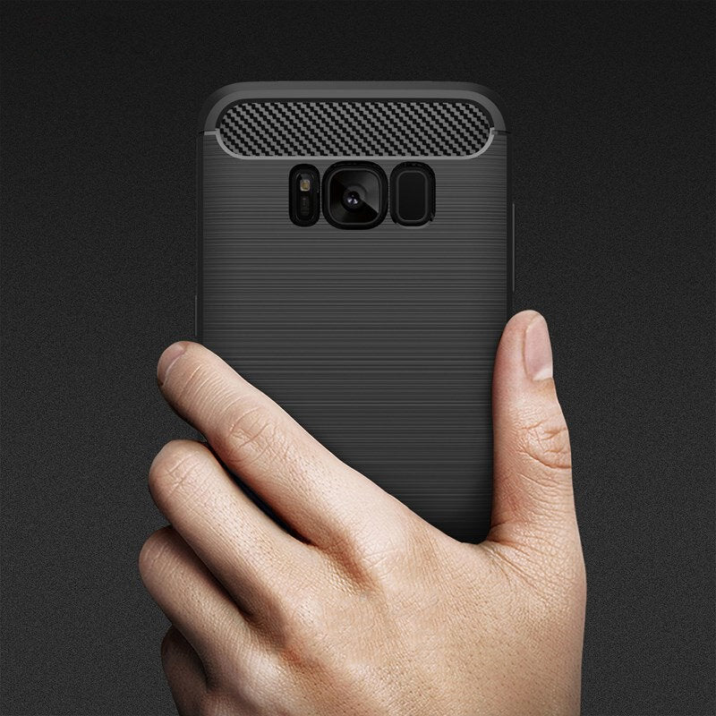 Techsuit - Carbon Silicone - Samsung Galaxy S8 Plus - Black