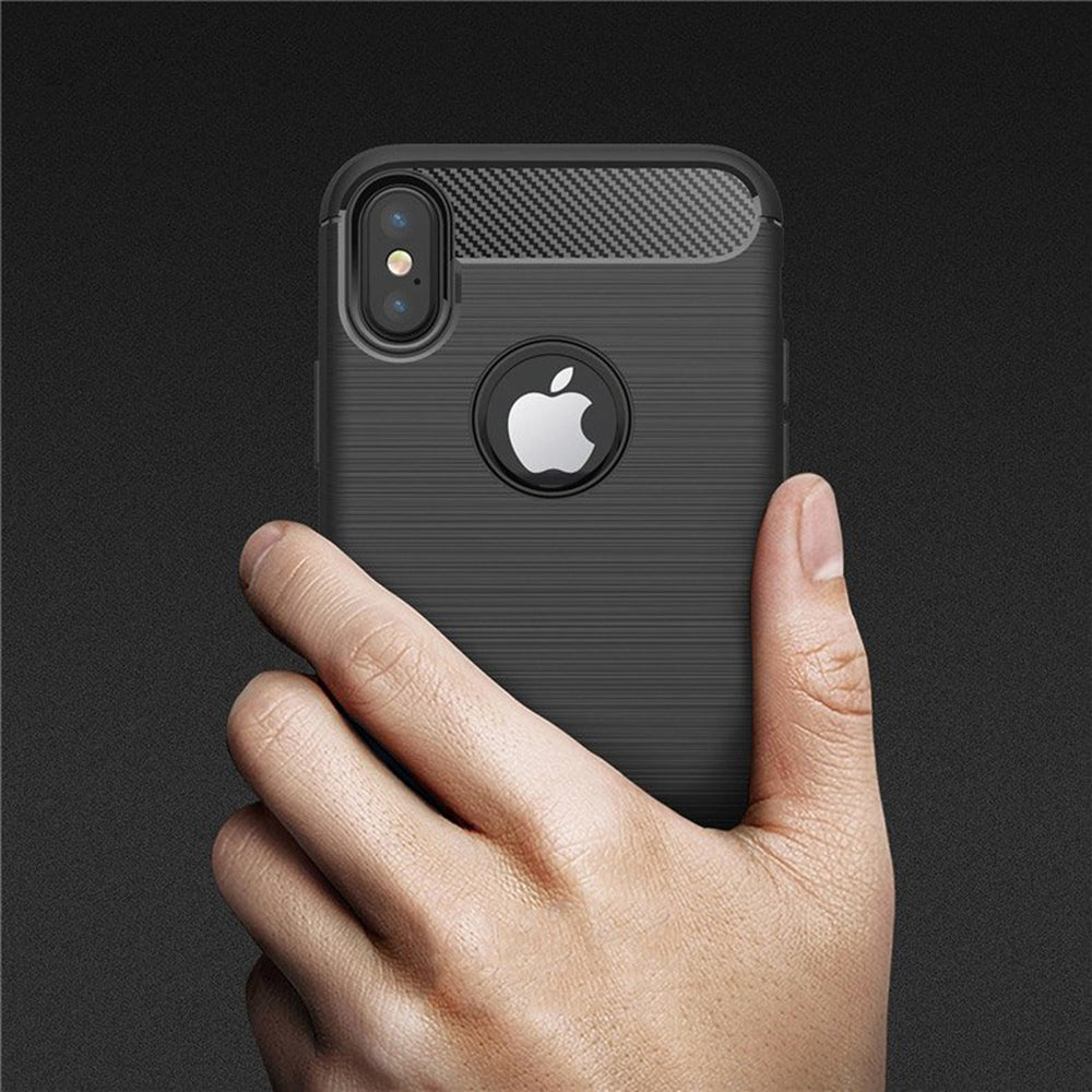 Techsuit - Carbon Silicone - iPhone X / iPhone XS - Black