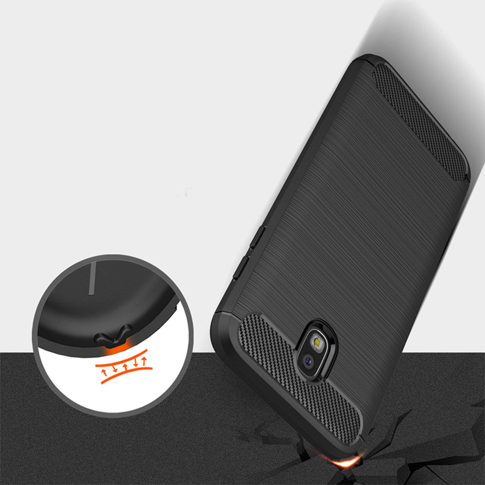 Techsuit - Carbon Silicone - Samsung Galaxy J7 2017 - Black