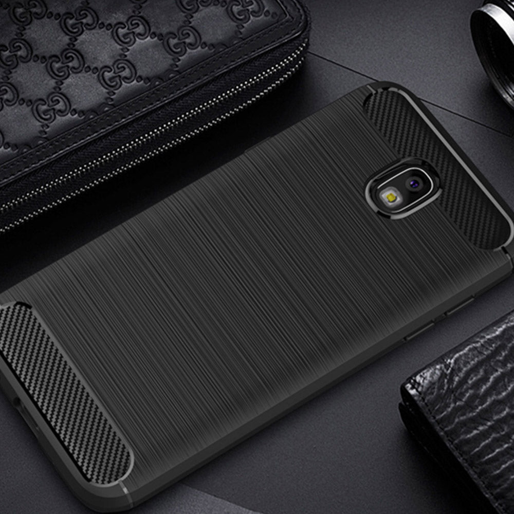 Techsuit - Carbon Silicone - Samsung Galaxy J7 2017 - Black