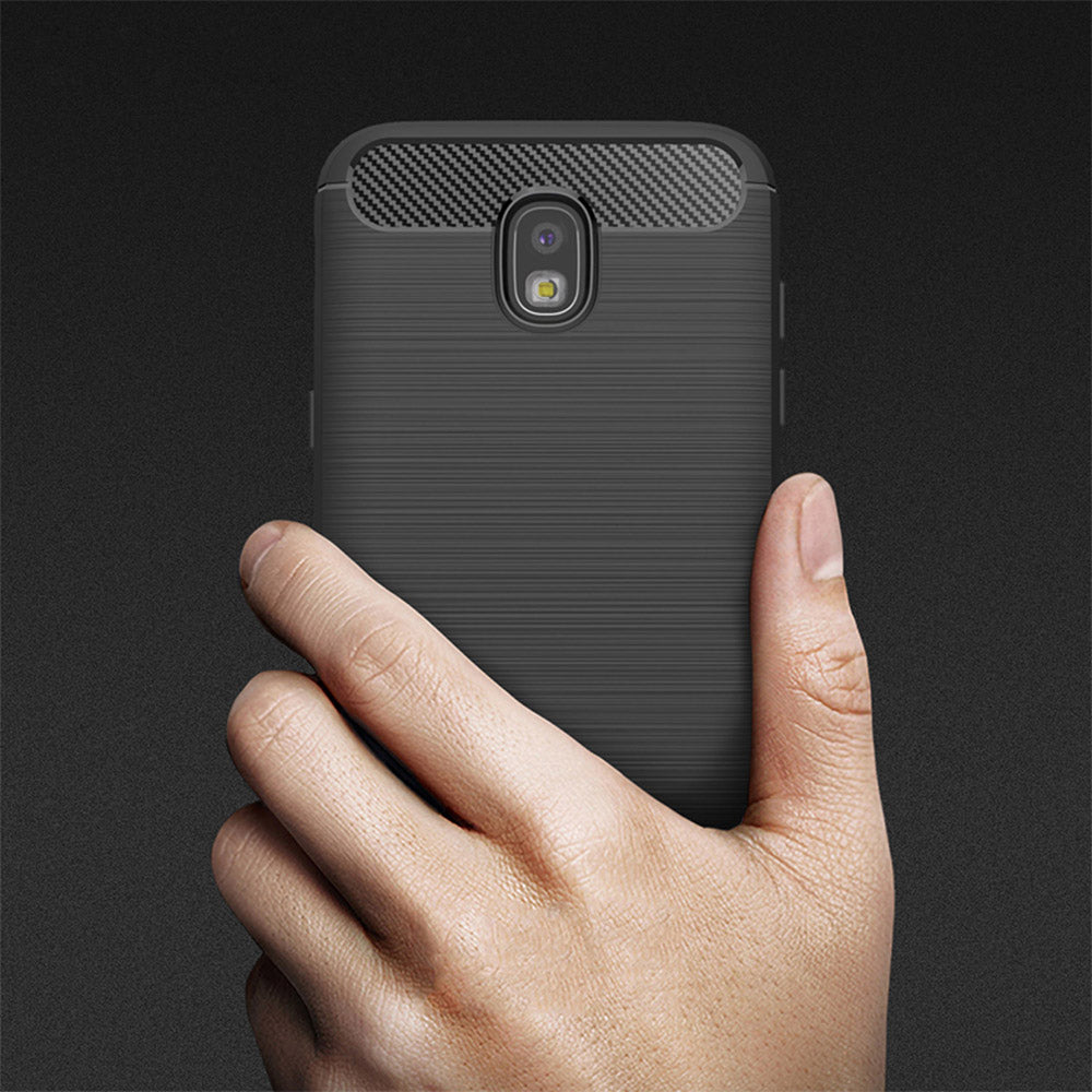 Techsuit - Carbon Silicone - Samsung Galaxy J7 2017 - Black