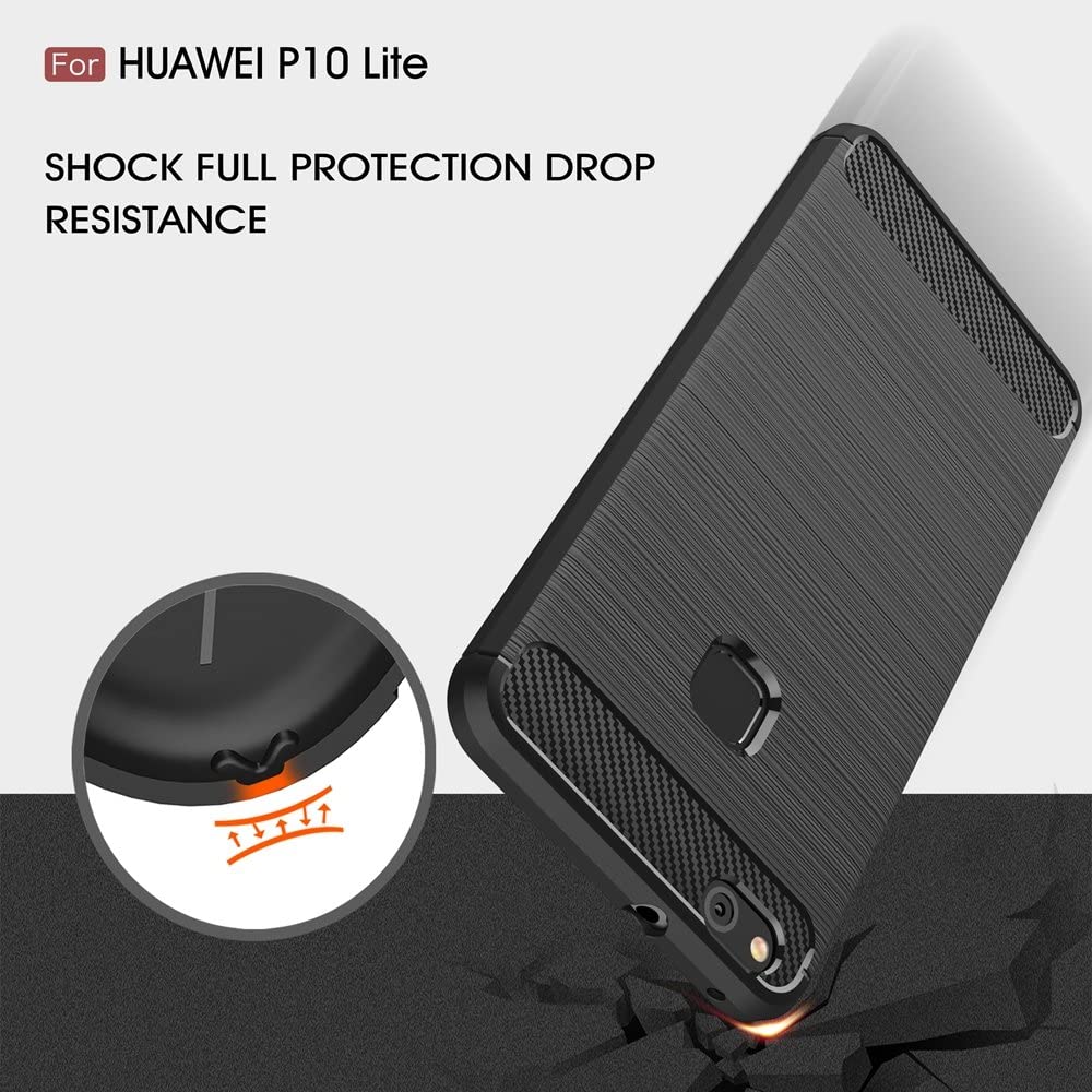 Techsuit - Carbon Silicone - Huawei P10 Lite - Black
