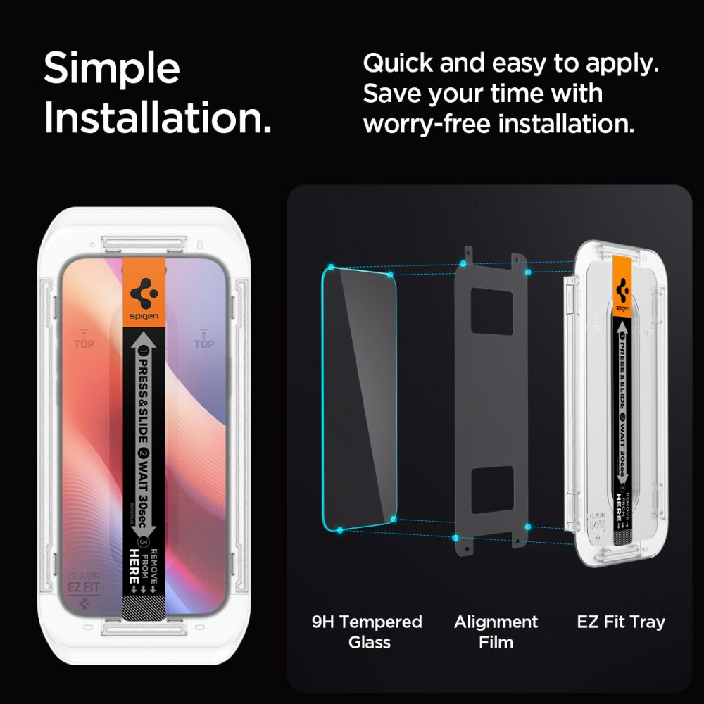 Spigen - Glas.tR EZ-FIT (AGL07935) - iPhone 16 Pro - Clear