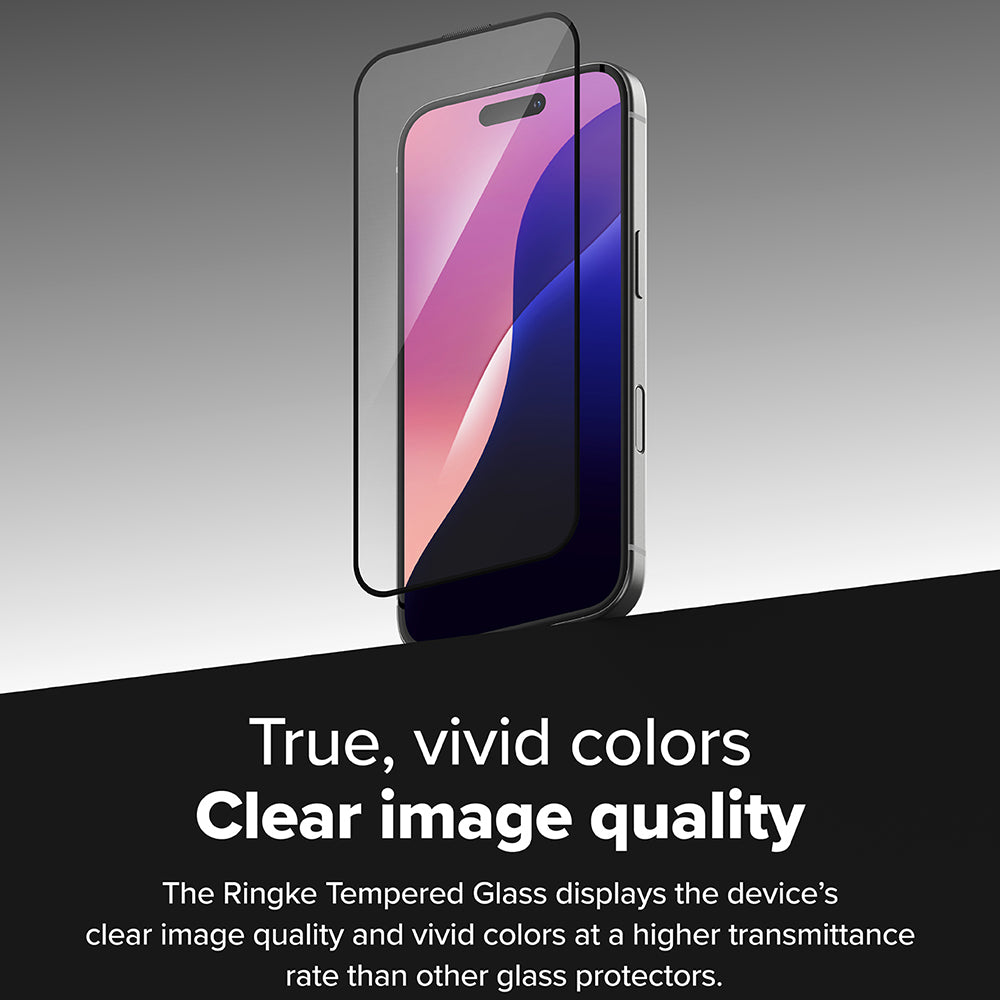 Ringke Folie de protectie Ringke Easy Slide Tempered Glass (set de 2) compatibil cu iPhone 16 Plus / iPhone 15 Plus, Neg