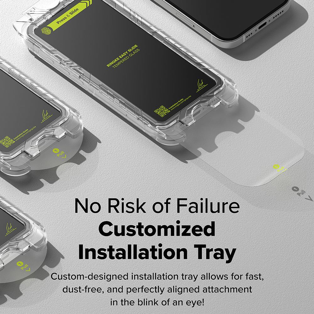 Ringke Folie de protectie Ringke Easy Slide Tempered Glass (set de 2) compatibil cu iPhone 16 Plus / iPhone 15 Plus, Neg