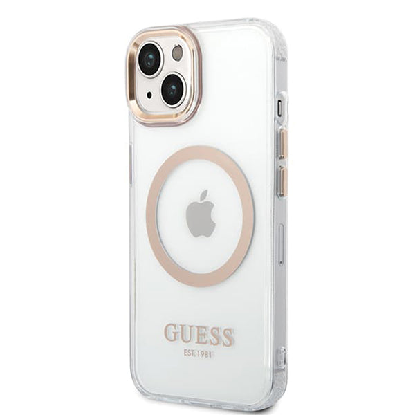 Guess - Metal Outline MagSafe (GUHMP15MHTRMD) - iPhone 15 Plus - Gold