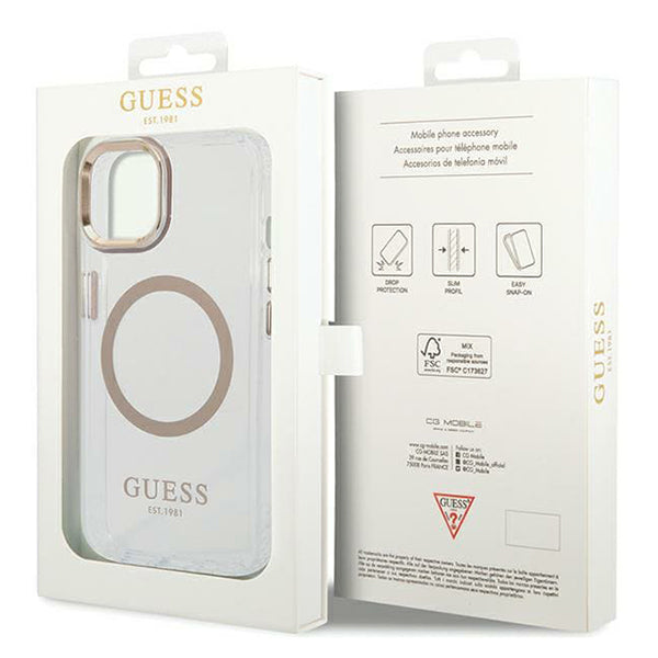 Guess - Metal Outline MagSafe (GUHMP15MHTRMD) - iPhone 15 Plus - Gold