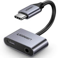 Ugreen - Adapter 2in1 CM193 (50596) - USB-C to Type-C, Jack 3.5mm - Grey