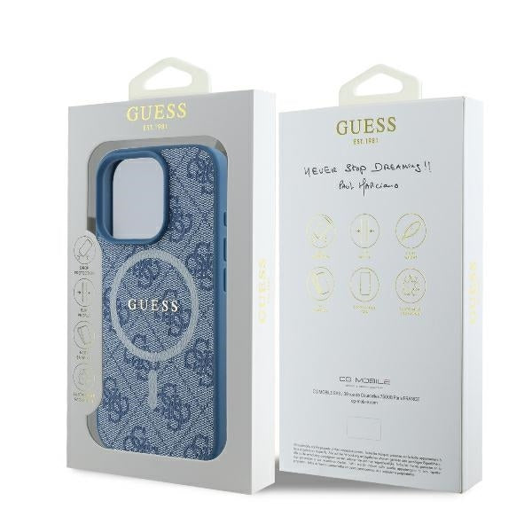 Guess - 4G Ring Classic Logo MagSafe (GUHMP16LG4GFRB) - iPhone 16 Pro - Blue