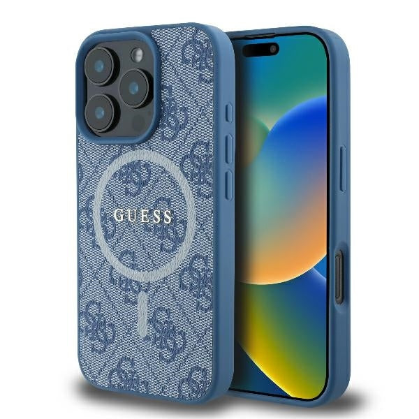 Guess - 4G Ring Classic Logo MagSafe (GUHMP16LG4GFRB) - iPhone 16 Pro - Blue