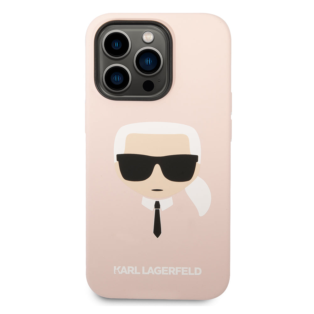Karl Lagerfeld - Silicone MagSafe (KLHMP14LSLKHLP) - iPhone 14 Pro - Light Pink Karl`s Head