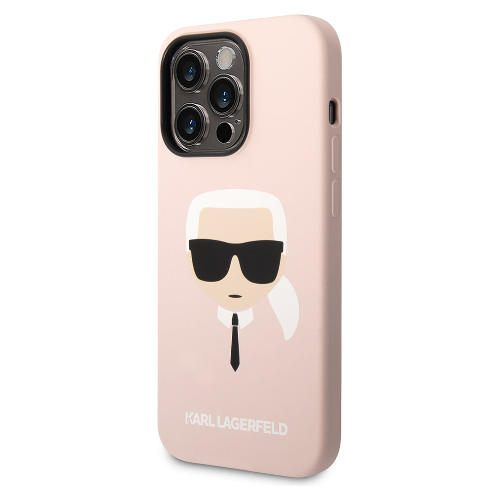 Karl Lagerfeld - Silicone MagSafe (KLHMP14LSLKHLP) - iPhone 14 Pro - Light Pink Karl`s Head