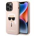 Karl Lagerfeld - Silicone MagSafe (KLHMP14LSLKHLP) - iPhone 14 Pro - Light Pink Karl`s Head