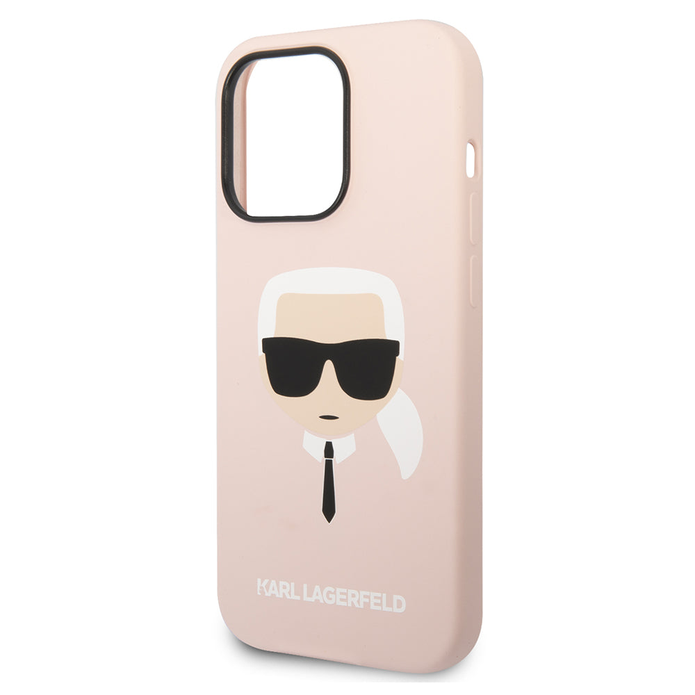 Karl Lagerfeld - Silicone MagSafe (KLHMP14LSLKHLP) - iPhone 14 Pro - Light Pink Karl`s Head