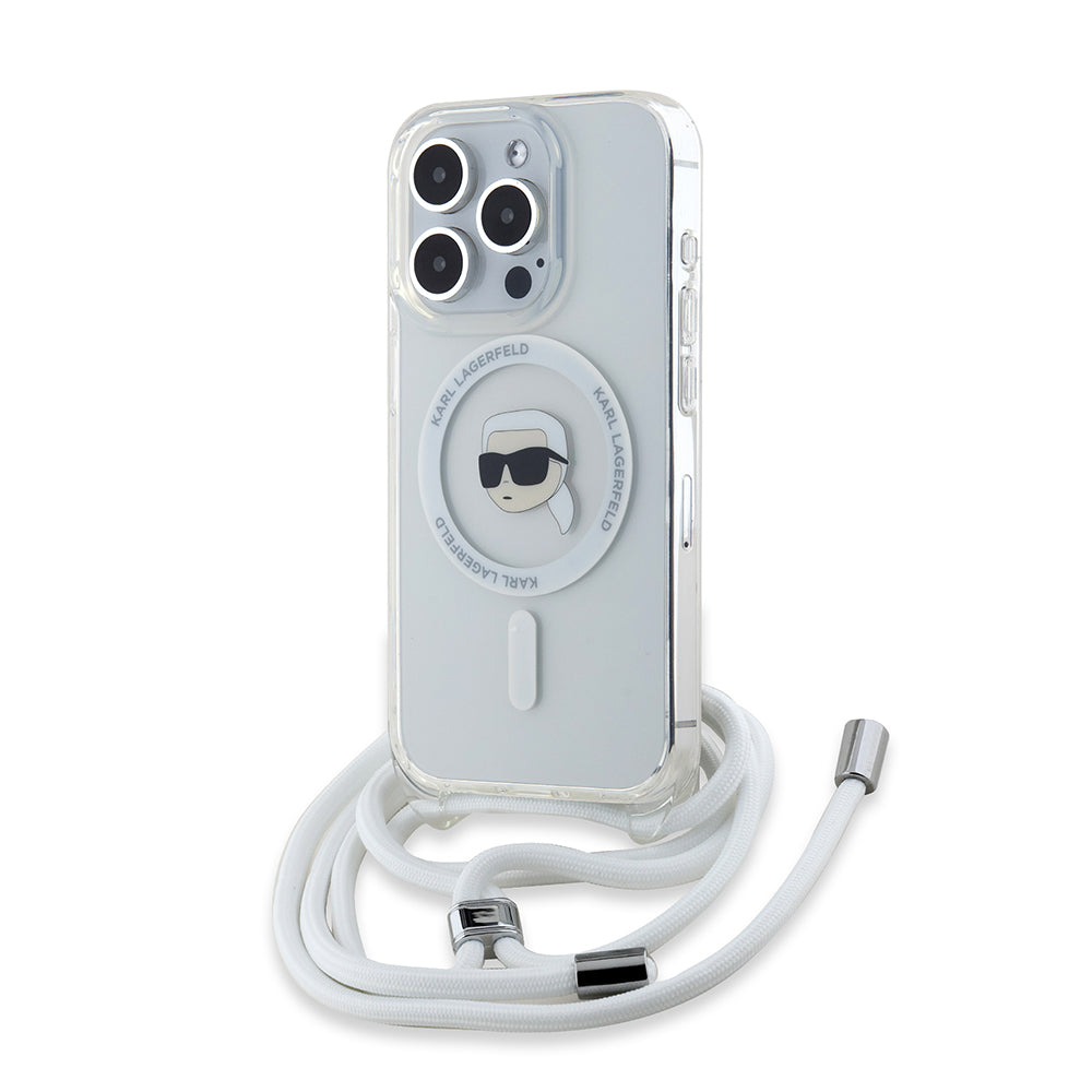 Karl Lagerfeld - IML Crossbody MagSafe (KLHMP15XHCKHNT) - iPhone 15 Pro Max - Transparent Karl Head
