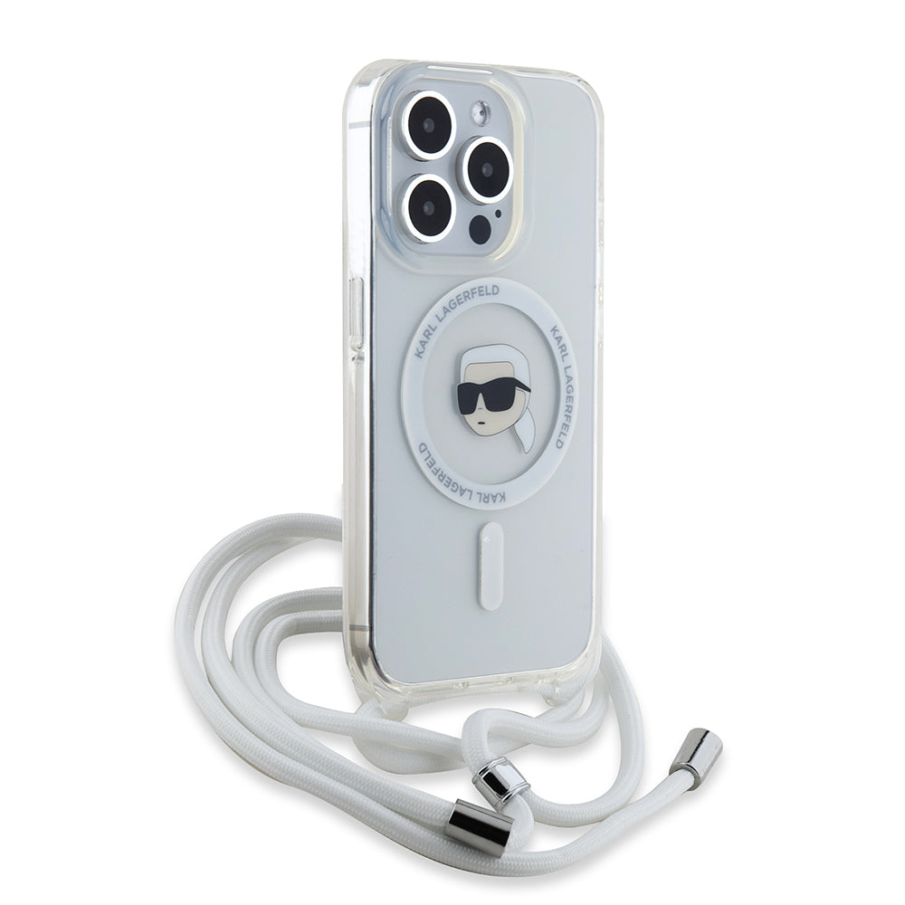 Karl Lagerfeld - IML Crossbody MagSafe (KLHMP15XHCKHNT) - iPhone 15 Pro Max - Transparent Karl Head
