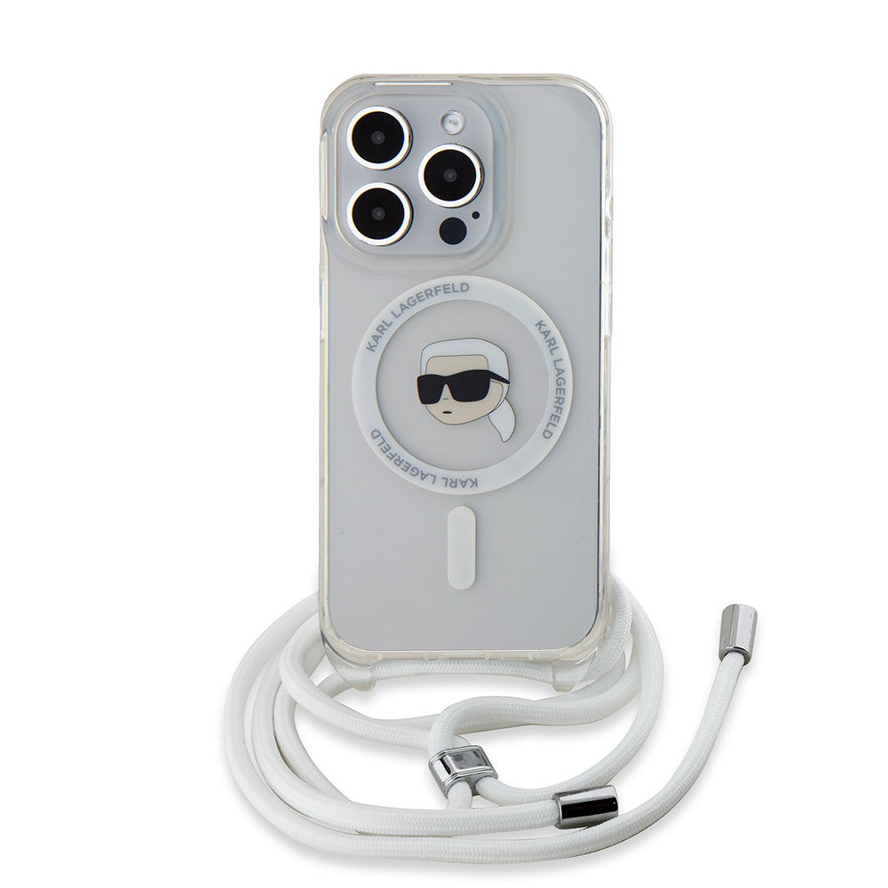 Karl Lagerfeld - IML Crossbody MagSafe (KLHMP15XHCKHNT) - iPhone 15 Pro Max - Transparent Karl Head