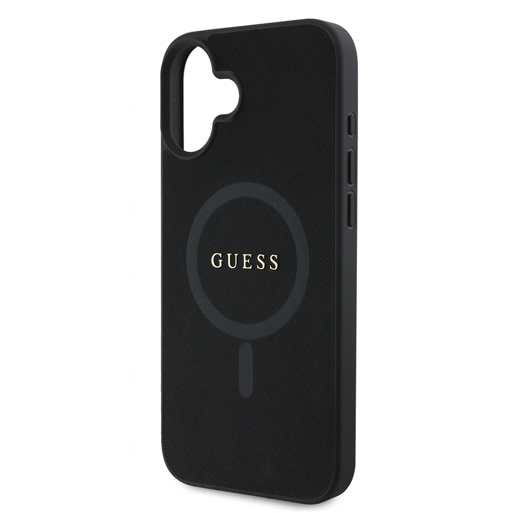 Guess - Saffiano Classic Logo MagSafe (GUHMP16MPSAHMCK) - iPhone 16 Plus - Black
