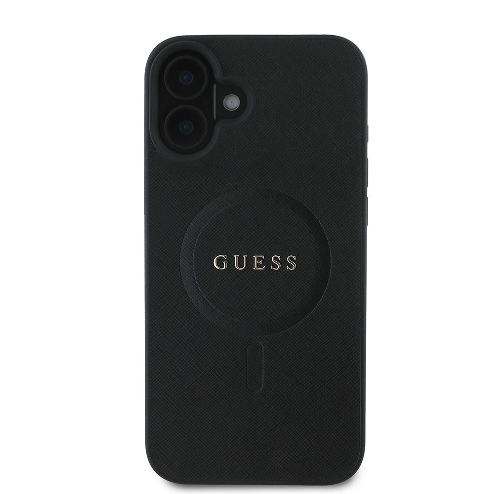 Guess - Saffiano Classic Logo MagSafe (GUHMP16MPSAHMCK) - iPhone 16 Plus - Black