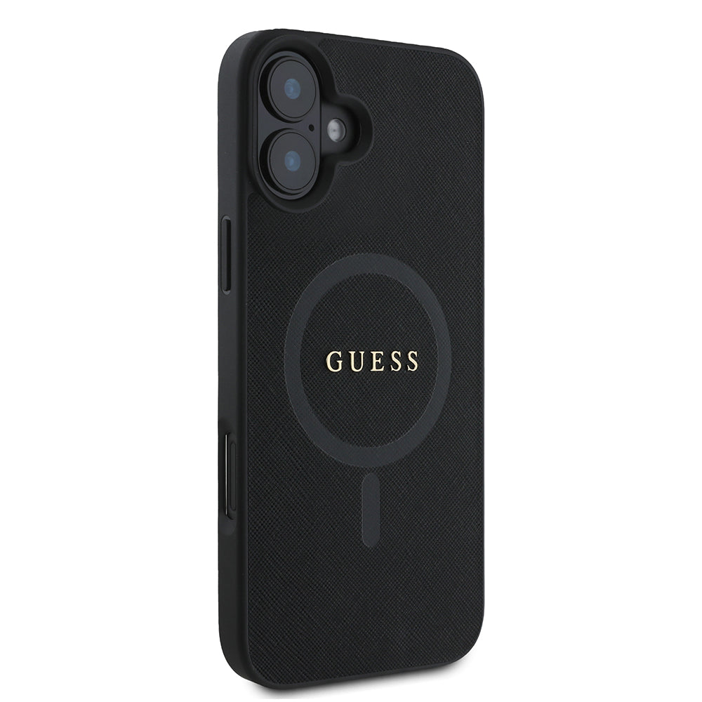 Guess - Saffiano Classic Logo MagSafe (GUHMP16MPSAHMCK) - iPhone 16 Plus - Black