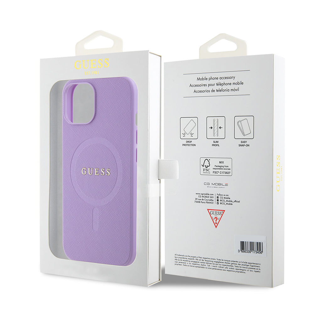 Guess - Saffiano MagSafe (GUHMP15SPSAHMCU) - iPhone 15 - Purple