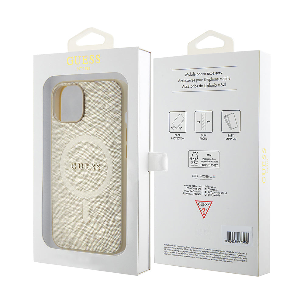 Guess - Saffiano MagSafe (GUHMP15MPSAHMCB) - iPhone 15 Plus - Gold