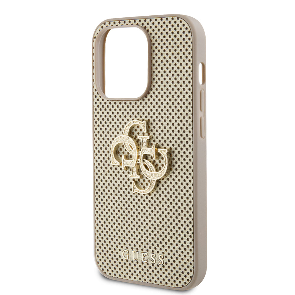 Guess - Leather Perforated 4G (GUHCP15LPSP4LGD) - iPhone 15 Pro - Gold
